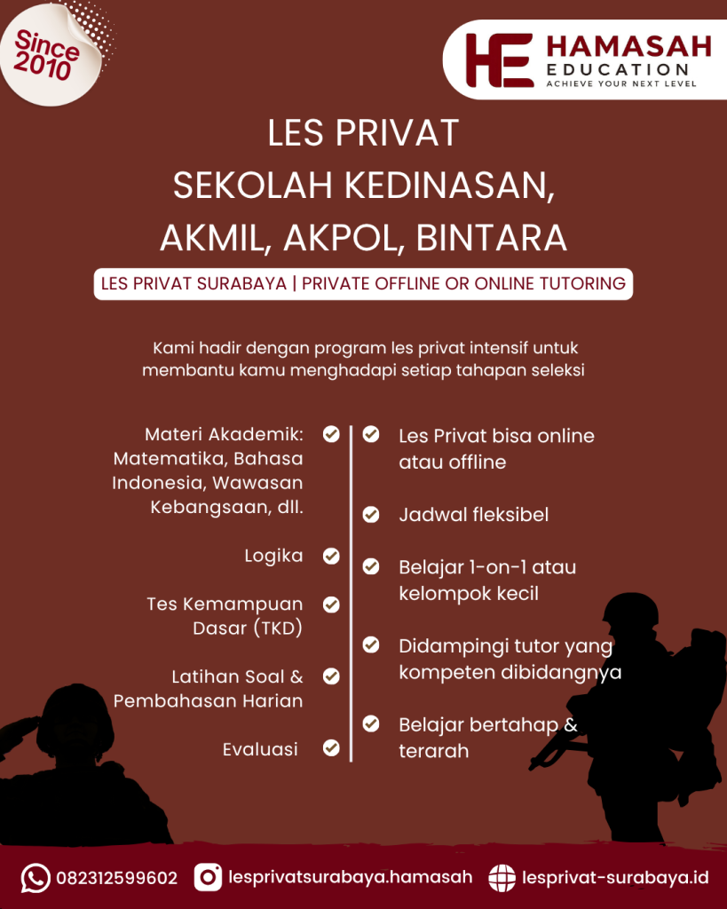 Les Privat Kedinasan dan Sekolah Militer